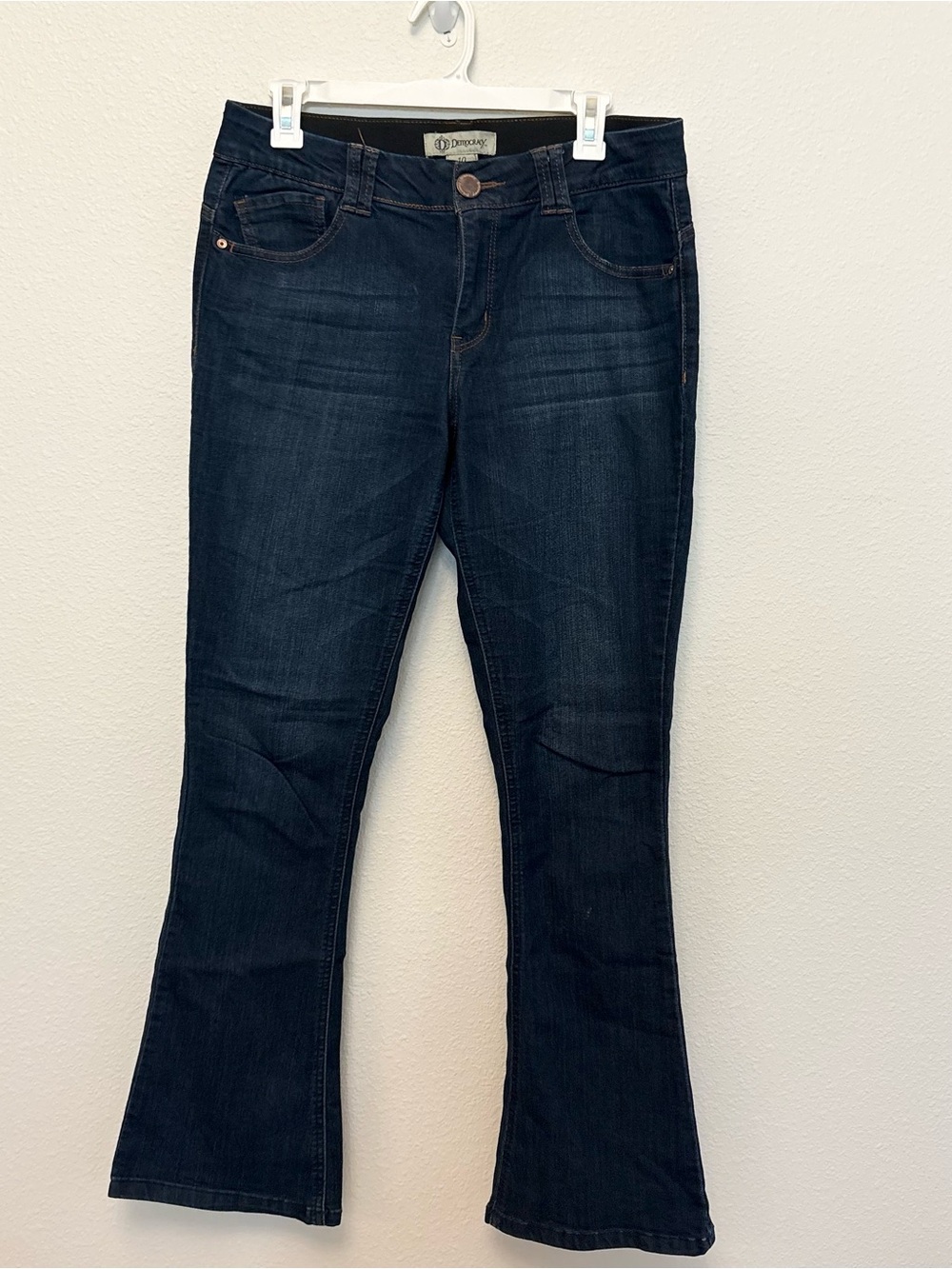 Democracy Jeans Ab Technology Indigo High Rise Flare Stretch Denim Size 10